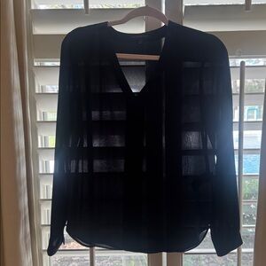 Banana Republic Navy Long Sleeve Blouse